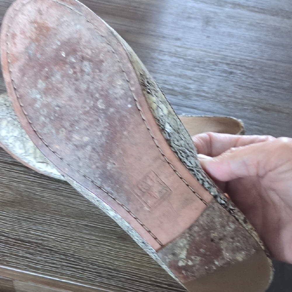 Frye Cream and Brown Women's Flats - Picture 6 of 8